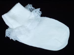 2171.  Girls Fancy Lace White Socks
